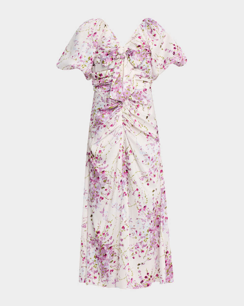 Brenton Puff-Sleeve Midsummer Bloom Dress
